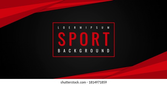 Sport black background red triangle frame overlap shape design. vector illustration. 