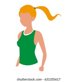 sport blonde girl fitness design
