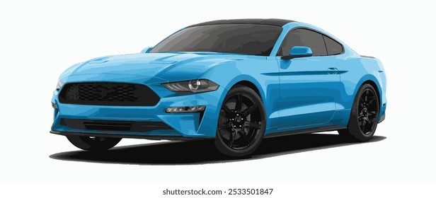 Esporte cor azul, luxo premium alta classe realista sedan coupe