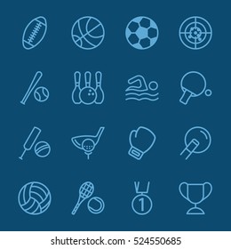 Sport blue line icon