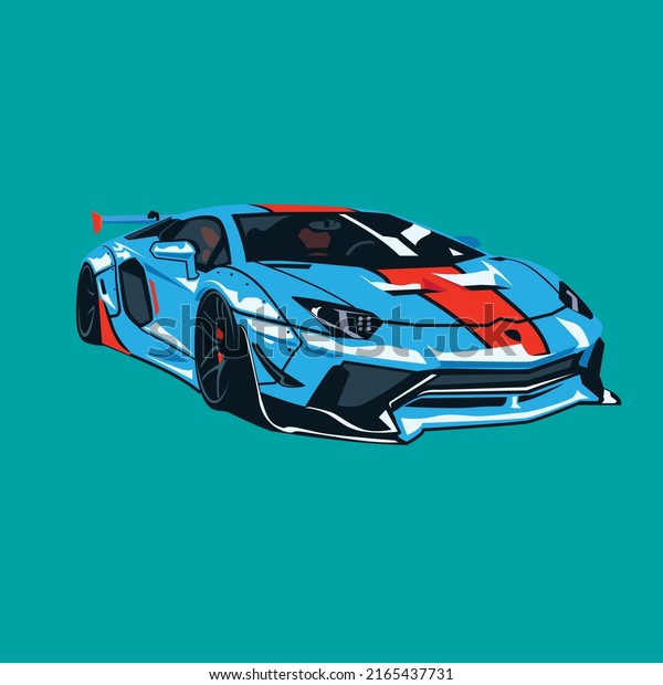 sport blue super car\
vector illustration