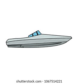 Sport boat isolated scribble