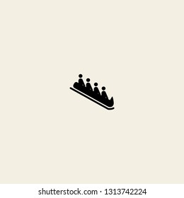 sport bobsleigh vector icon