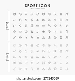 sport bold and thin line icons