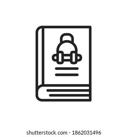 Sport book black line icon. Vector illustration