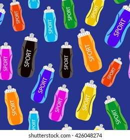 Sport bottle back pattern blue. Vector