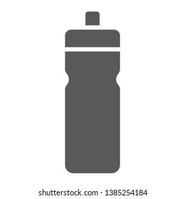 Sport bottle glyph icon, drink and container, water bottle sign, vector graphics, a solid pattern on a white background, eps 10.