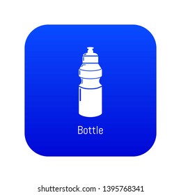 Sport bottle icon blue vector isolated on white background