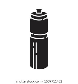sport bottle icon flat black over white background. vector illustration