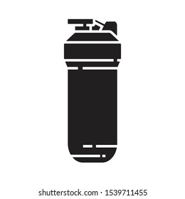 sport bottle icon flat black over white background. vector illustration