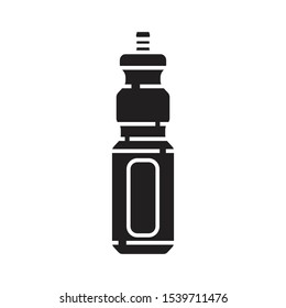 sport bottle icon flat black over white background. vector illustration