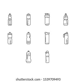 Sport Bottle Icon Set Of Line Style 