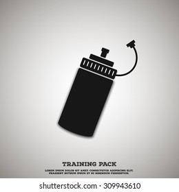 Sport bottle icon with shadow. Template for your gym, cover or design.