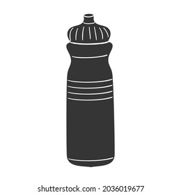 Sport Bottle Icon Silhouette Illustration. Plastic Drink Container Vector Graphic Pictogram Symbol Clip Art. Doodle Sketch Black Sign.