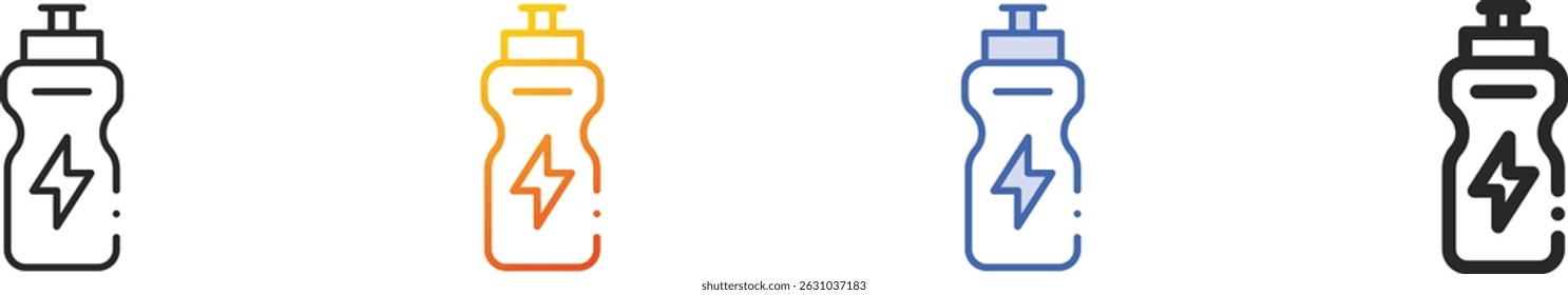 sport bottle icon.Thin Linear, Gradient, Blue Stroke and bold Style Design Isolated On White Background