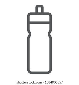 Sport bottle line icon, drink and container, water bottle sign, vector graphics, a linear pattern on a white background, eps 10.