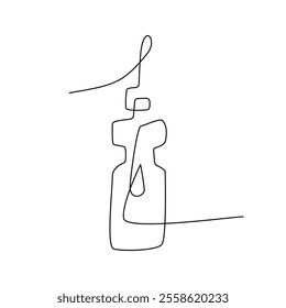 Sport Bottle One Single Line Drawing. Vector Illustration of Continuous Monoline Sign Illustration. Linear Art.