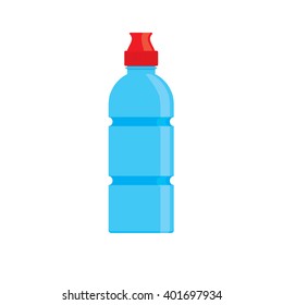  Sport bottle of water in flat style. Vector illustration.