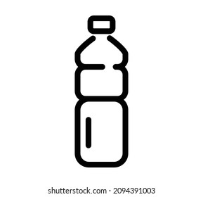 Sport bottle of water icon. Flat fitness pictogram for web. Line stroke. Simple water symbol isolated on white background. Outline bottle icon vector eps10