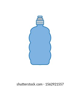 sport bottle water plastic fill icon blue vector illustration