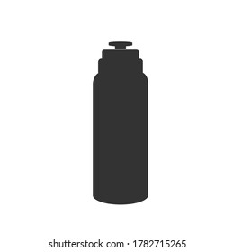 Icono de agua sólida de botella deportiva, matraz hidráulico.