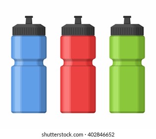 Sport bottles icon for water icon in flat style isolated on white background. Sipper vector