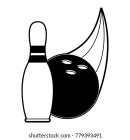Sport bowling ball and pin