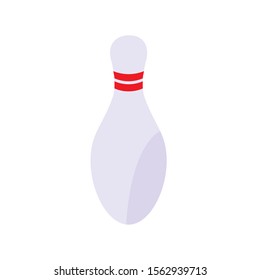 Sport Bowling Pin Flat Style Icon Vector Illustration Design