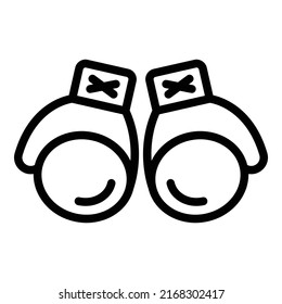 Sport box gloves icon outline vector. Hand keeper. Pair protection