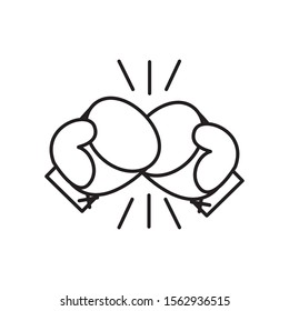 sport boxing gloves line style icon vector illustration design