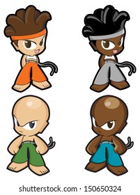 Sport boy and girl character set - master collection - manga style