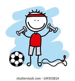 sport boy over white background vector illustration 