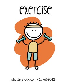 sport boy over white background vector illustration 