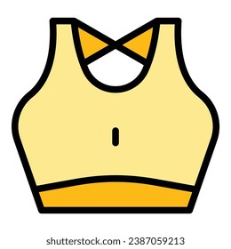 Sport bra icon outline vector. Fashion gym. Garment outfit color flat