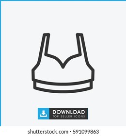 sport bra icon. Simple outline sport bra vector icon. On white background.