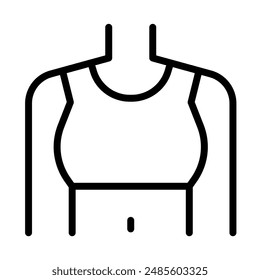 Sport bra icon in thin line style Vector illustration graphic design 