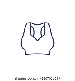 sport bra top line icon on white