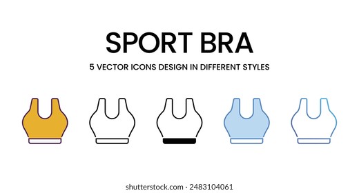 Sport Bra vector icons set stock illustration