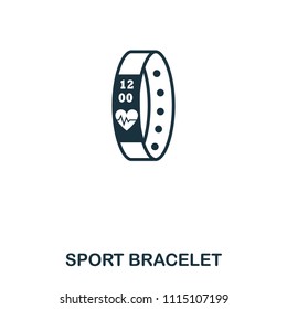 Sport Bracelet icon. Mobile app, printing, web site icon. Simple element sing. Monochrome Sport Bracelet icon illustration.