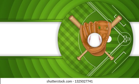 Sportbroschüre mit Baseballausstattung, Vektorgrafik