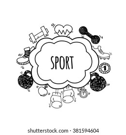 Sport bubbles white and black vector.