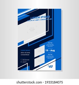 Sport Business flyer design with blue color. Good for promoting any competition and sport events.