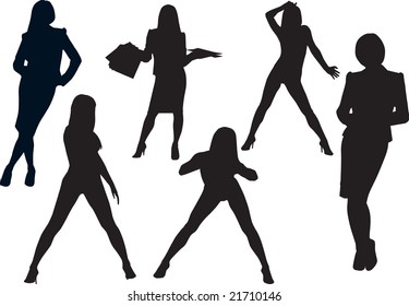 Sport and business women in vector