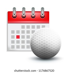 Sport calendar and baseball realistic. Month date schedule competition event. Baseball calendar icon.