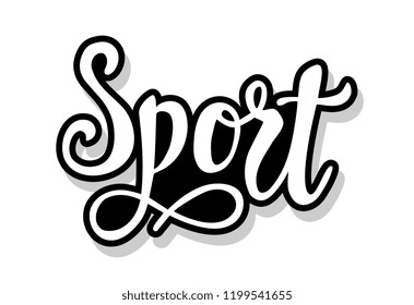 Sport calligraphy template text for your design illustration concept. Handwritten lettering title vector words on white isolated 