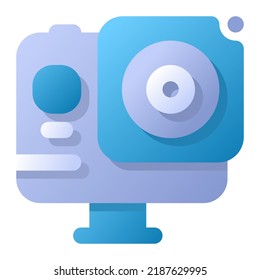 Sport Camera Gradient Flat style icon vector design and illustration template