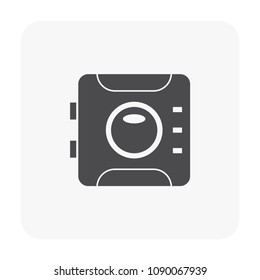 Sport camera and photography equipment vector icon.