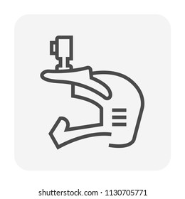 Sport camera and photography equipment vector icon, 64x64 perfect pixel and editable stroke.