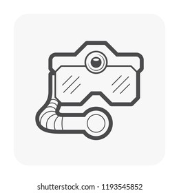 Sport camera and photography equipment vector icon.