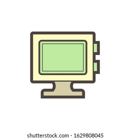 Sport camera and photography equipment vector icon design on white.